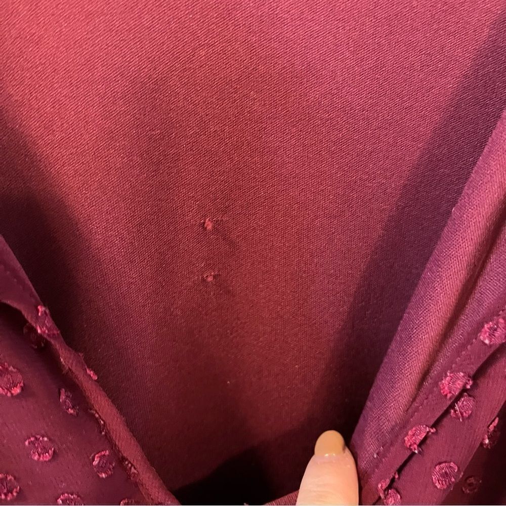 Torrid Merlot Red Textured Chiffon Skater Dress Size 5/5X - Picture 13 of 16